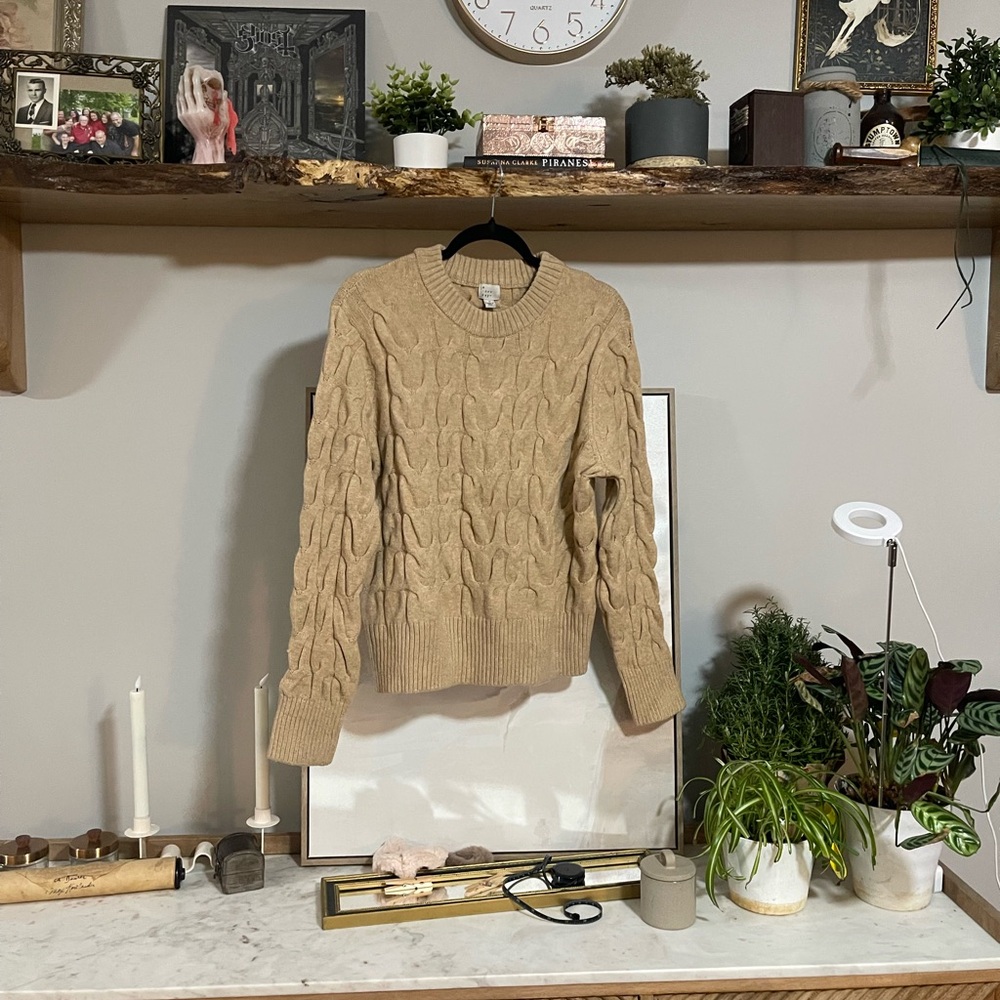 NWT a new day Cable Knit Beige Sweater